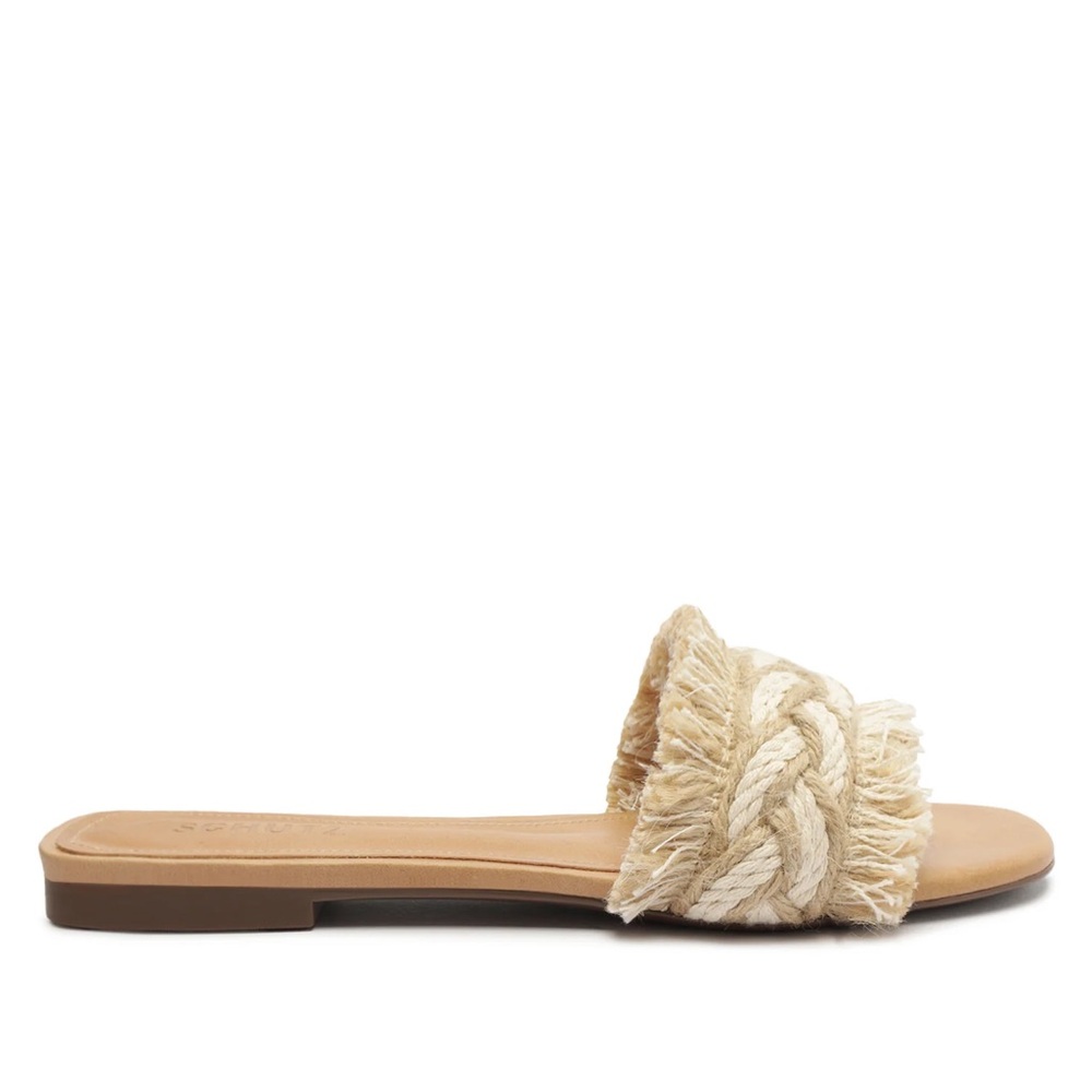 Schutz Adelia Flat Sandals New $118.00